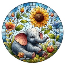 10x sticker elephant stained