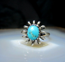 Ring Silber 925 Türkis attraktiv auffallend Indianer Navajo 18 mm