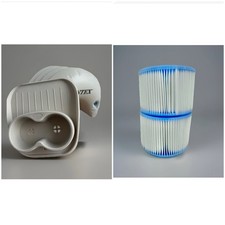 Intex PureSpa Whirlpool Set Kopfstütze Getränkehalter Ablage Beige + Filter NEU!