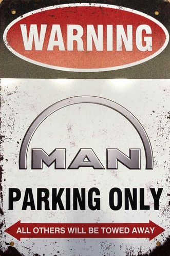 Man parking only - parking, blechschild