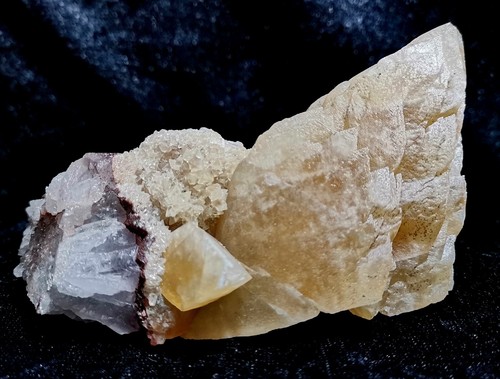 Calcit auf amethyst stb - calcit,