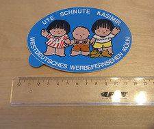 Alter Aufkleber TV Fernsehen Radio Sender WDR WWF Köln Ute Schnute Kasimir
