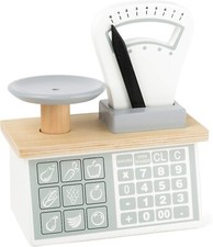 Small Foot Waage aus Holz, mit Waagschale und beweglichem Gewichtszeiger, für Ki