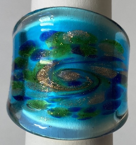 Unikat glasring aquamarine - unikat,