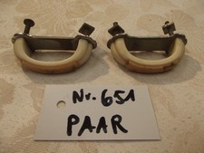 Beschlag Nr. 651, Paar Griffe, Bakelit weiß,  antik, 30er Jahre, Patina