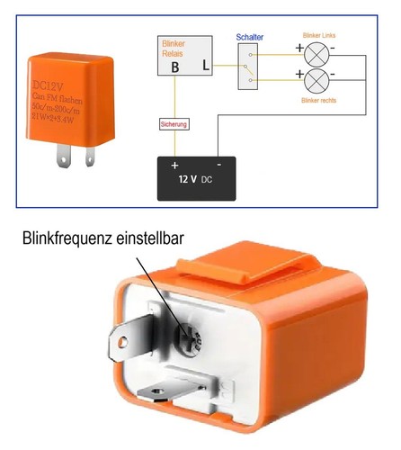 Universal 12v blinker - 12v, relais