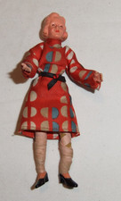 15.25 G Puppenstube Caco Biegepuppe Frau im Kleid 13cm 1:12 Spielzeug