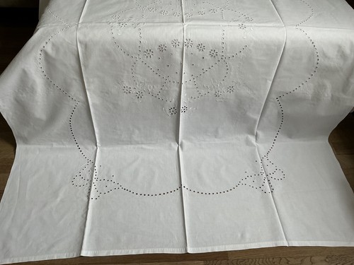 Antike tischdecke richelieu - , tischdecke,