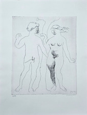 Marino Marini handsigniert nummeriert Radierung "Adam und Eva "