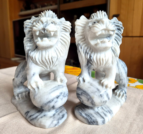 Chinesische marmor löwen - 2,