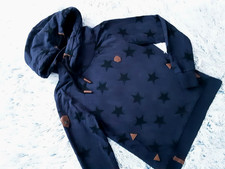 Naketano Hoodie Kapuzenpullover Damen Sterne blau/schwarz Gr. XL