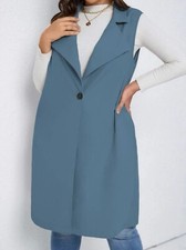 Weste Gr. 52 Shein 4 XL Curvy Kadettenblau Neu Sommer Leicht