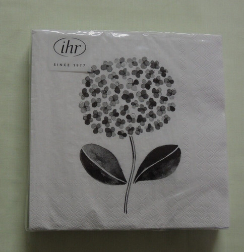 Servietten blumen schwarz - 20,