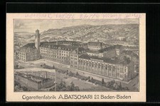Künstler-AK Baden-Baden, Zigarettenfabrik A. Batschari GmbH 1916 