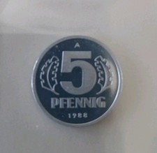 5 Pfennig Münze DDR 1988