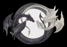 Wandspiegel - Yin und Yang Drachen - Gothic Dragon Deko Fantasy