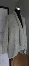 DIVA tolle Strickjacke BoucleJacke oversized Mohair Gr. L salbeigrün