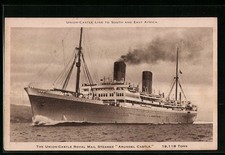 The Union-Castle Royal Mail Steamer Arundel Castle, Ansichtskarte 