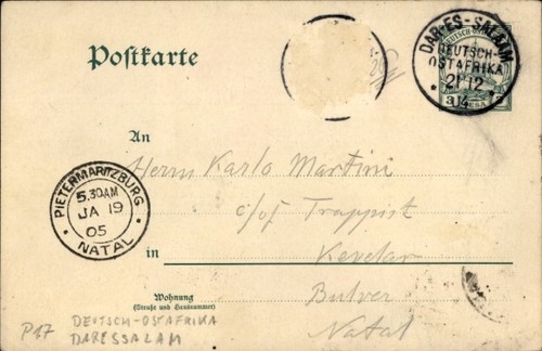 Ganzsache deutsch ostafrika - ganzsache,