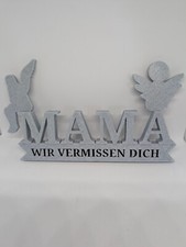 MAMA Grabstein Grabstecker Trauer Engel Grabschmuck Grab Marmor Optik
