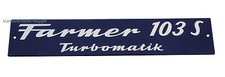 Motorhaubenschild Fendt Farmer 103 S Turbomatik Schild Traktor Schlepper 