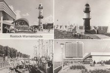 (17977) AK DDR Ostsee Rostock Warnemünde Leuchtturm an der Mole...