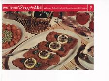 WALTER RAU REZEPT A B C um 1960: Wiener Schnitzel Karotten + Erbsen, Rezeptkarte