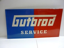 Gutbrod SERVICE Kleintraktoren Gartenfräse  Orig. altes Blechschild 1960er Jahre