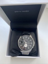 Herren Uhr Pierre Cardin Silber Edelstahl Datum Analog