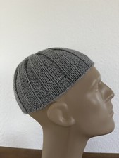 Herren Mütze, DJ Ötzi Mütze , Alpaka/Merino , Hellgrau Melange KU 58 -60 cm, NEU