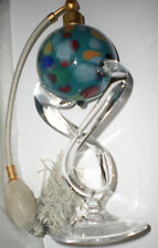 Stylischer Glas Parfüm Zerstäuber ( Murano ? ) ca. 25 cm hoch buntes Dekor