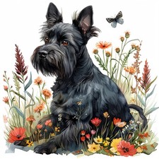 Wandbild Hund Scottish Terrier