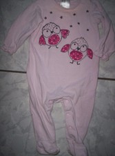 "H&M" Schlafanzug/Spieler, rosa mit "Eulen", Gr.62