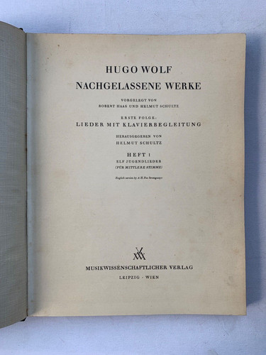 Noten wolf nachgelassene - noten., wolf.