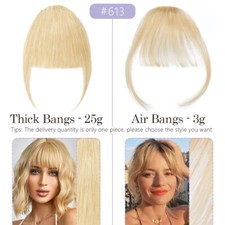 Echthaar Luft Pony Bang Clip