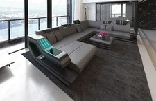 Couch Leder Wohnlandschaft