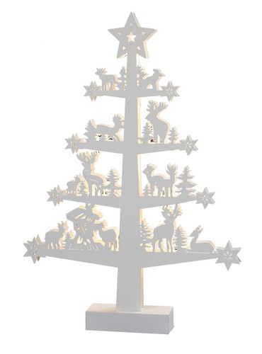 Led weihnachtsbaum holz weiß - weihnachtsbaum,