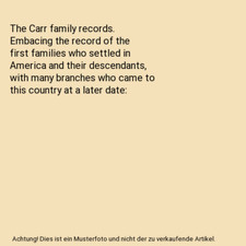 The Carr family records