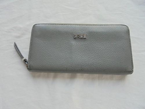 Bree leder taupe portemonnaie - leder,