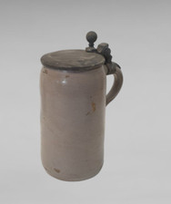 270507 antiker Bierkrug / Maßkrug/Steinkrug "Keferloher" mit Zinndeckel