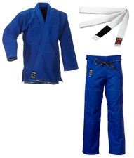 Ju-Sports BJJ Starter Gi "Fortaleza" blau + BJJ Gürtel Brazilien Jiu-Jitsu blue