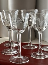 6 Antike Art Deco Weingläser