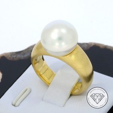Wert 4.760,- Original Schoeffel Südseeperle  Ring 750 / 18 Karat Gelb Gold xxyy