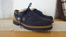 Trachtenschuhe Haferlschuhe Schapuro 3 / 36 dunkelblau bestickt Wildleder