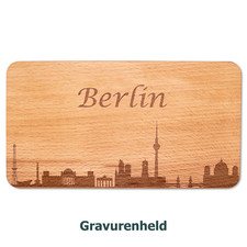 Holzschild Berlin mit Skyline