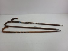 3x Wanderstock Bergstock Holz Spazierstock mit Stocknägel 50er Jahre #2511351
