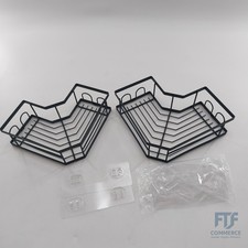 AceMining Duschablage Ohne Bohren, 2Pcs Duschregal, Badregal mit Kleber, Schwarz