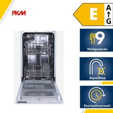 PKM GSP9-5FI Vollintegrierter Geschirrspüler, 45 cm breit, 9 Maßgedecke, Aqua St