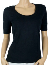 3/4-ARM - SHIRT von LASCANA Rundhals-Ausschnitt SCHWARZ 100% Baumwolle Gr. 36/38