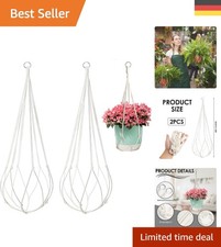 Boho-Chic Blumenampeln aus Baumwollseil - 2er Set, 55 cm für stilvolles Wohnen